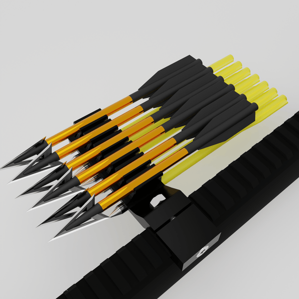 Picatinny Bolt Holder Quiver Accessory For Pistol Crossbow In Black ( 7+6 LEFT)