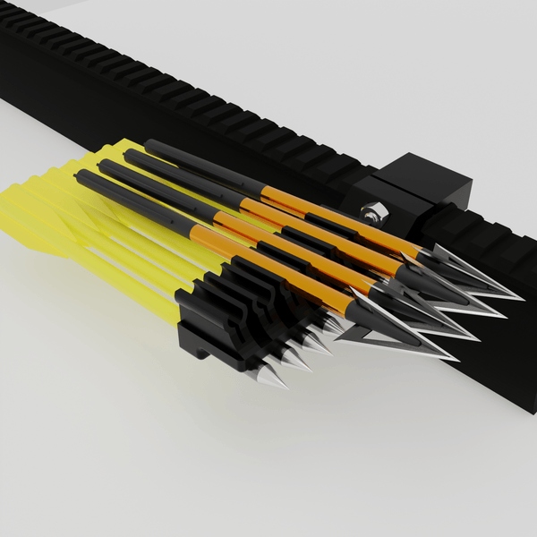 Picatinny Bolt Holder Quiver Accessory For Pistol Crossbow In Black ( 7+6 LEFT)