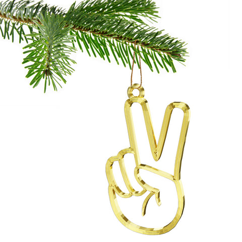 Peace Fingers Christmas Tree Bauble Decoration Ornament For Christmas Xmas Noel