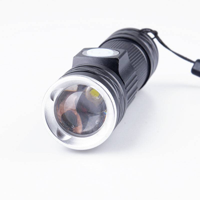 Mini USB Rechargeable Flashlight Multifunctional Torch Waterproof IPX6 for Outdoor Night Riding/Camping/Emergency - Black