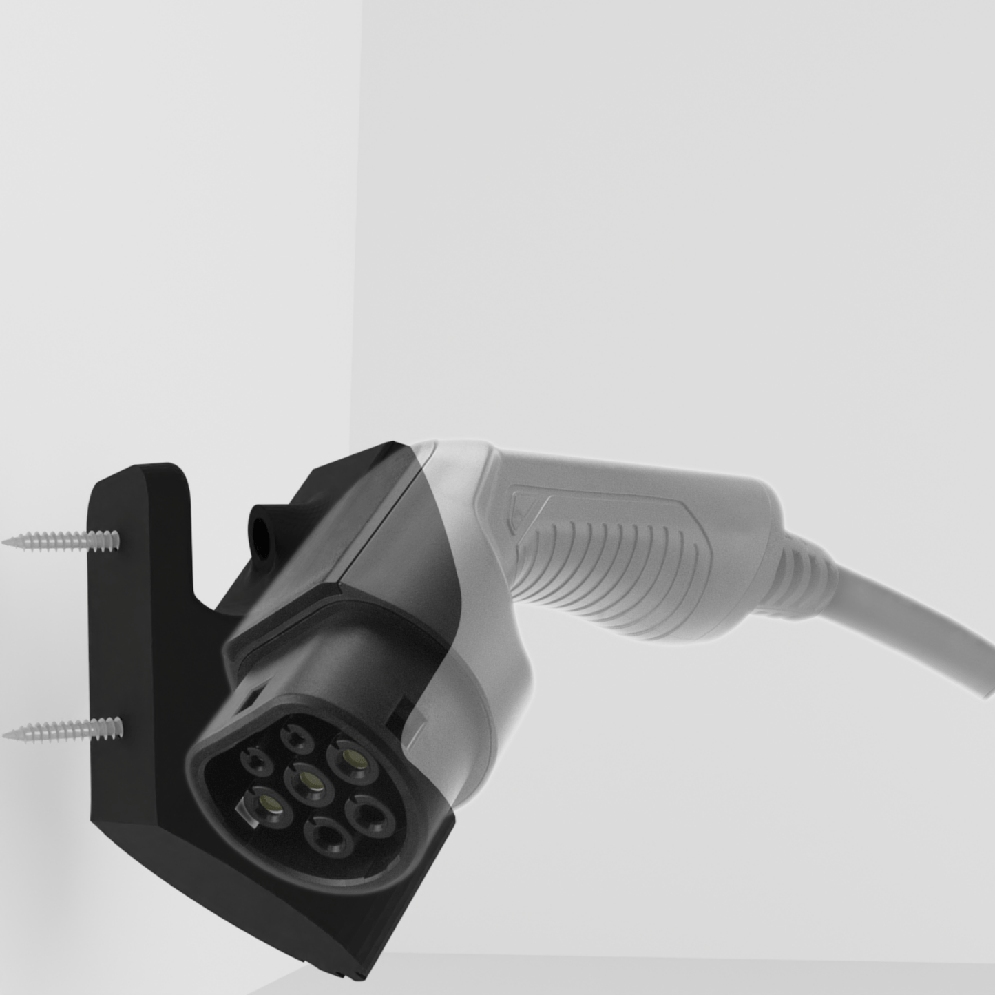 Type 2 EV Charger Plug Holder Wall Mount Bracket Socket For Electric Car Charging Cable