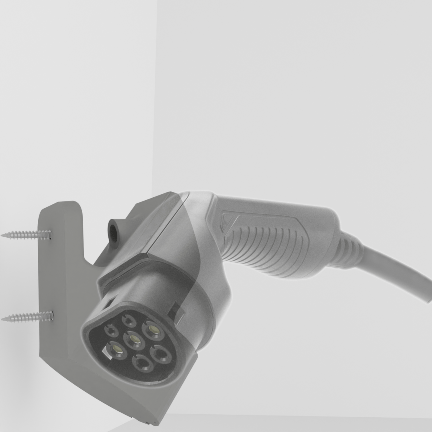 Type 2 EV Charger Plug Holder Wall Mount Bracket Socket For Electric Car Charging Cable