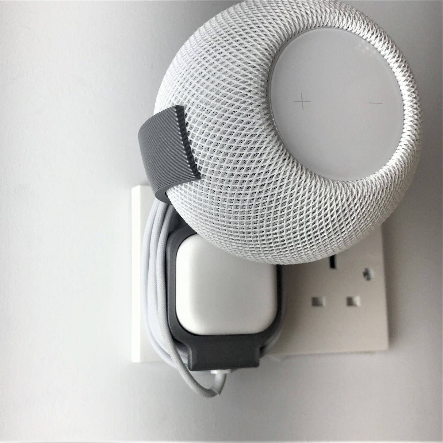 3DCabin Plug Mount Bracket Holder Holster Compatible With Apple HomePod Mini Siri
