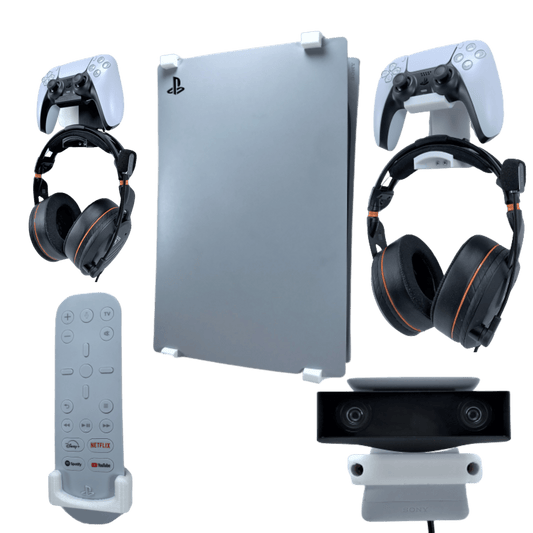 3D Cabin PS5 Display Wandhalterungs-Kit Set Halterungspaket für PlayStation 5 Digital Konsole