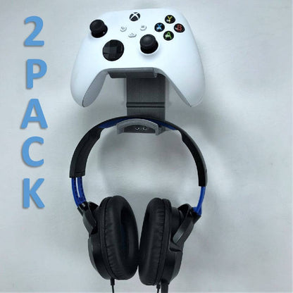 Xbox Controller Wall Mount & Headphone Holder Hanger Bracket (2 PACK) For Xbox Series X / Series S / One / One S / One X Remote