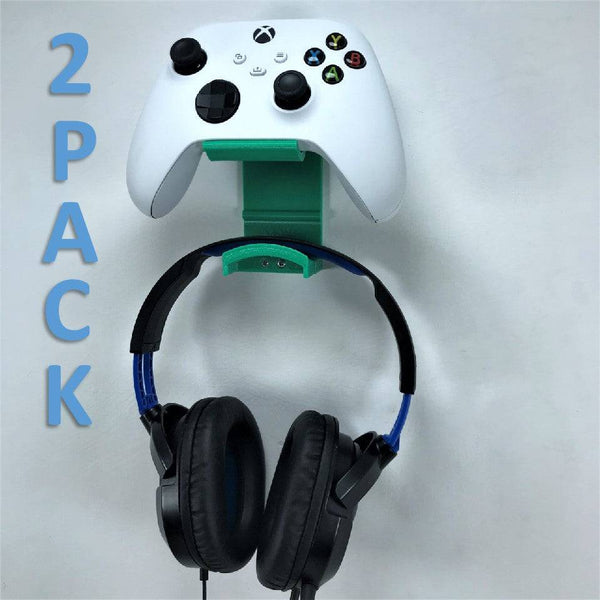 Xbox Controller Wall Mount & Headphone Holder Hanger Bracket (2 PACK) For Xbox Series X / Series S / One / One S / One X Remote