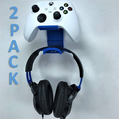 Xbox Controller Wall Mount & Headphone Holder Hanger Bracket (2 PACK) For Xbox Series X / Series S / One / One S / One X Remote