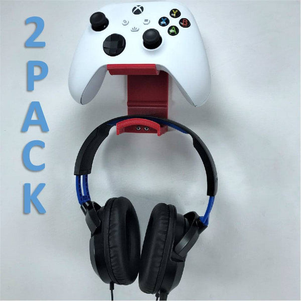 Xbox Controller Wall Mount & Headphone Holder Hanger Bracket (2 PACK) For Xbox Series X / Series S / One / One S / One X Remote