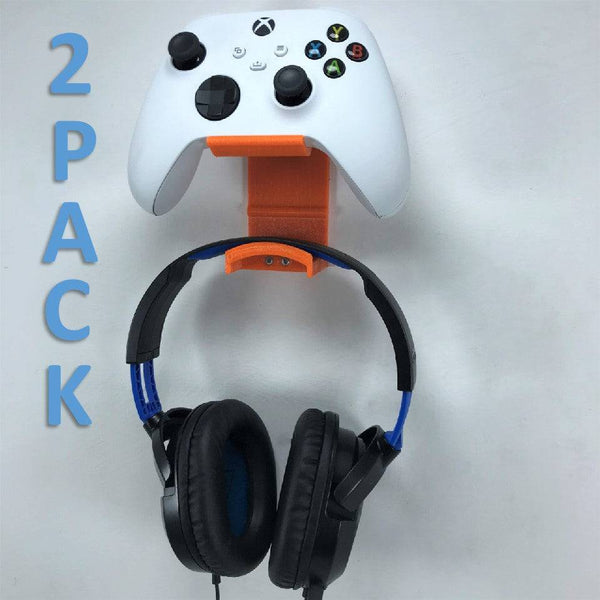 Xbox Controller Wall Mount & Headphone Holder Hanger Bracket (2 PACK) For Xbox Series X / Series S / One / One S / One X Remote