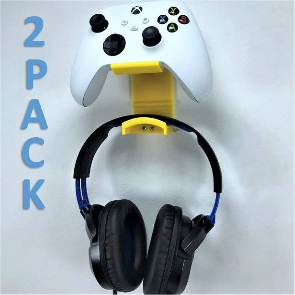 Xbox Controller Wall Mount & Headphone Holder Hanger Bracket (2 PACK) For Xbox Series X / Series S / One / One S / One X Remote