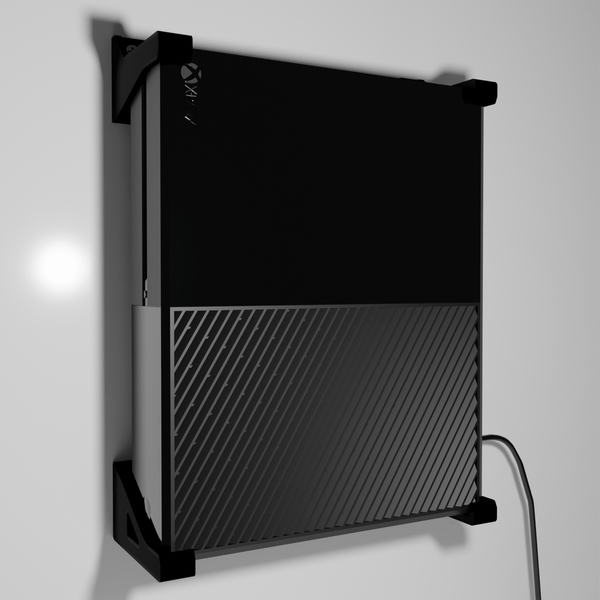 Xbox One Original Console Wall Mount Kit With Power Supply Adapter Brick Cable Bracket Holder (Set of 4 & 2) - Black