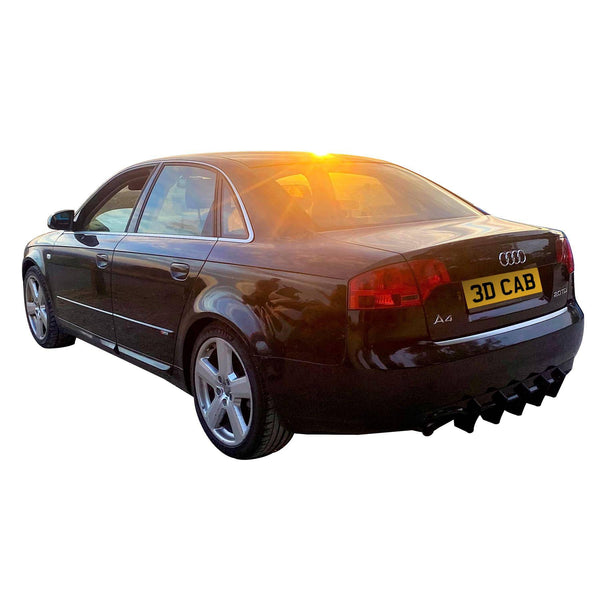 A4 S-Line B7 Rear Diffuser Kit (5 Fin) - Black