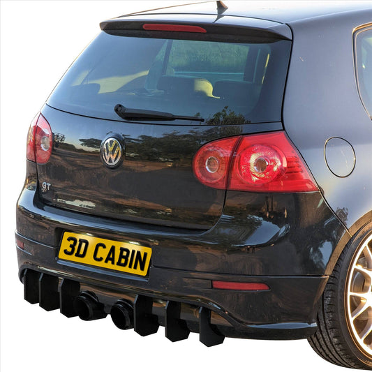 R32 Golf Mk5 Heckdiffusor-Kit (6 Rippen) - Schwarz