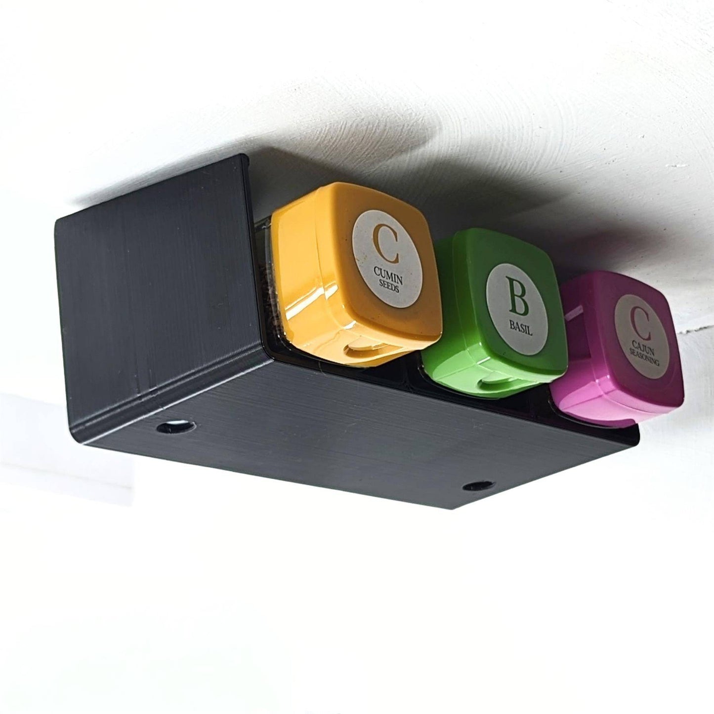 Spice Rack Jar Pot Holder Under Shelf Cupboard Mount Pantry Organizer