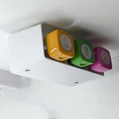 Spice Rack Jar Pot Holder Under Shelf Cupboard Mount Pantry Organizer