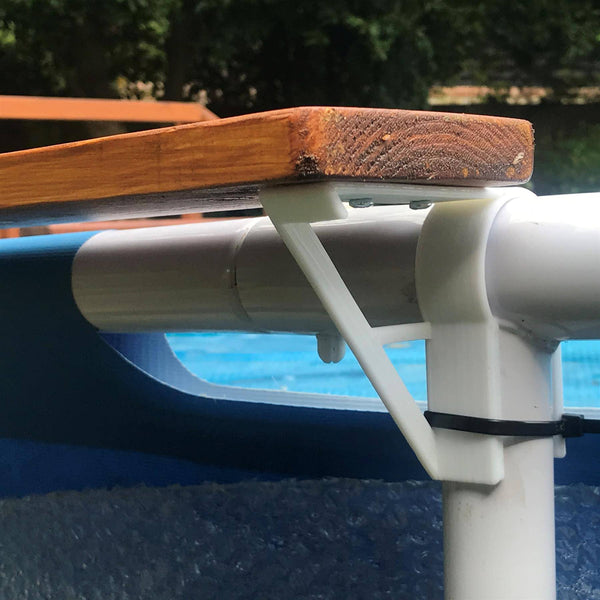 Swimming Pool Shelf Brackets Mounts For Oval T-Rails 61x45mm Power Steel, Storage Surface