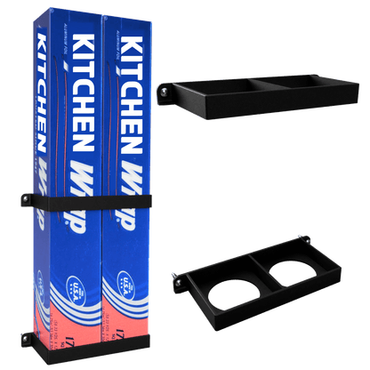 Tin Foil / Cling Film / Grease Proof Paper Mount Bracket Holder Organiser For Kitchen Cupboard Storage EXTRA LARGE