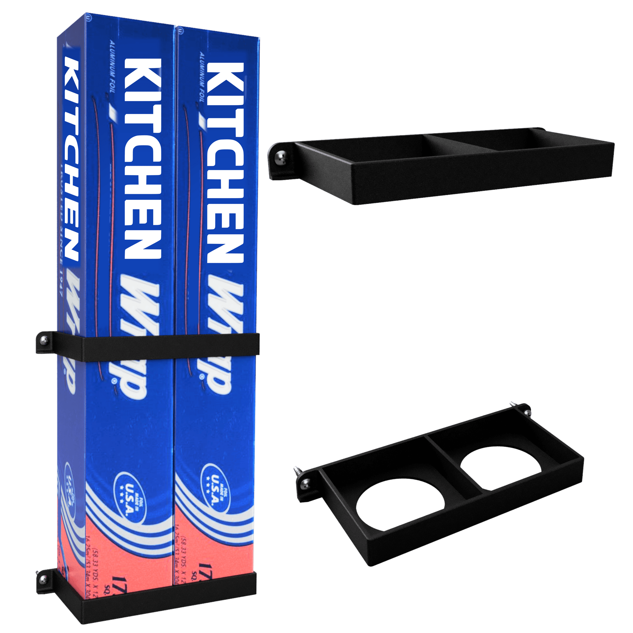 Tin Foil / Cling Film / Grease Proof Paper Mount Bracket Holder Organiser For Kitchen Cupboard Storage EXTRA LARGE