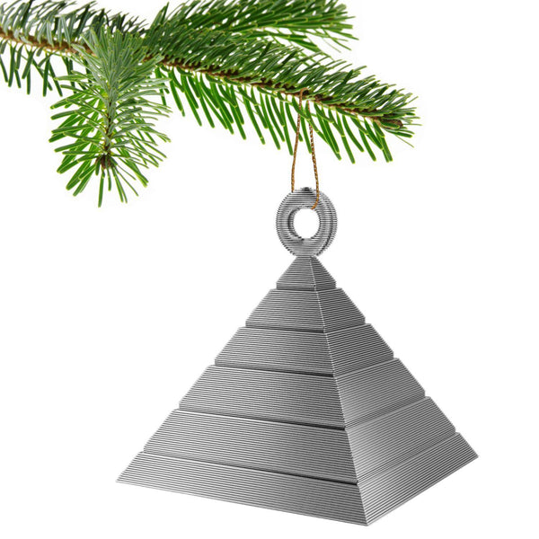Pyramid Christmas Tree Bauble Decoration Ornament For Christmas Xmas Noel (Gold)