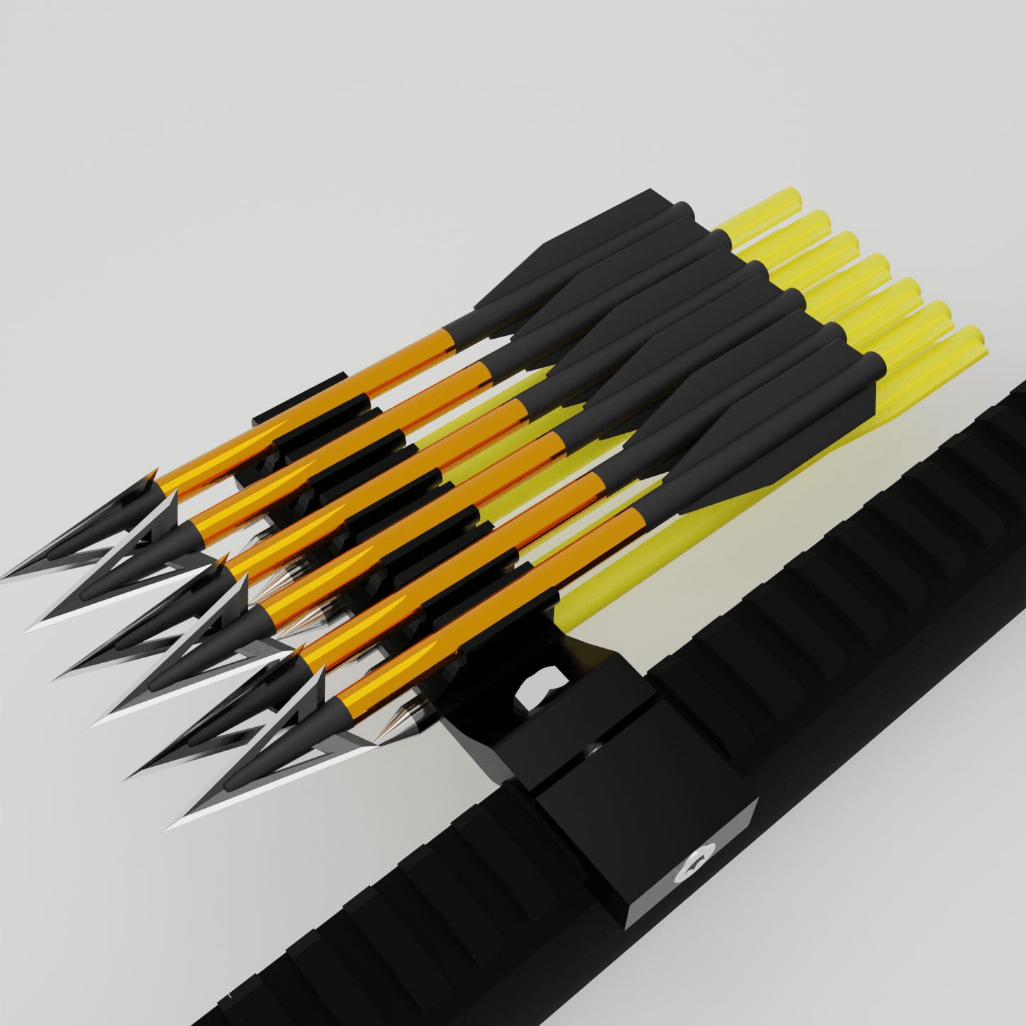 Picatinny Bolt Holder Quiver Accessory For Pistol Crossbow In Black ( 7+6 LEFT)
