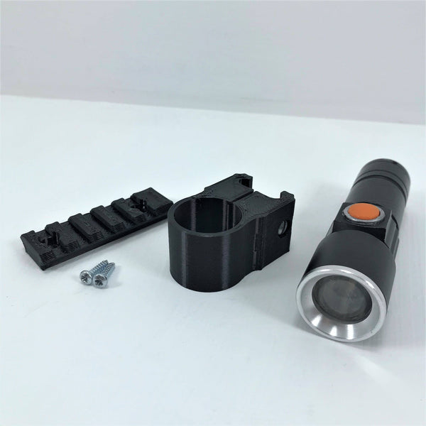 Tactical Torch And Torch Holder With 60mm Screw On Picatinny Rail For Wooden Stock's