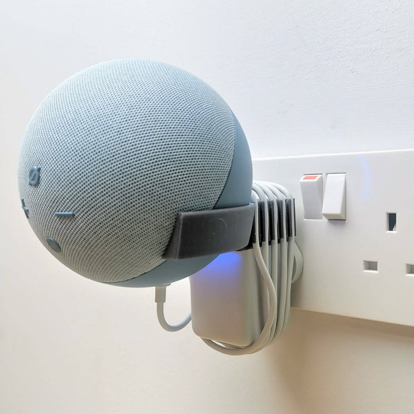 Echo Dot 4th Generation Plug Mount Plug Bracket (3pin UK) With Cable Management