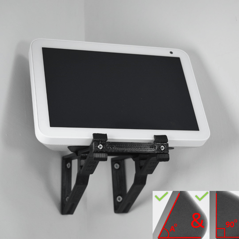 Echo Show 8 Corner Wall Mount Corner Wall Bracket Adjustable Tilt Multi Function - Upright & Angled