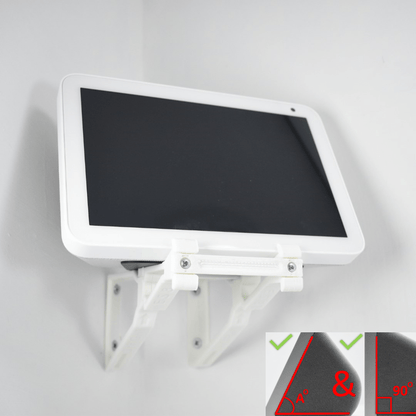 Echo Show 8 Corner Wall Mount Corner Wall Bracket Adjustable Tilt Multi Function - Upright & Angled