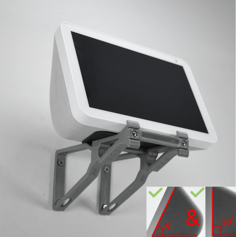 Echo Show 8 Wall Mount Wall Bracket Adjustable Tilt Multi Function - Upright & Angled