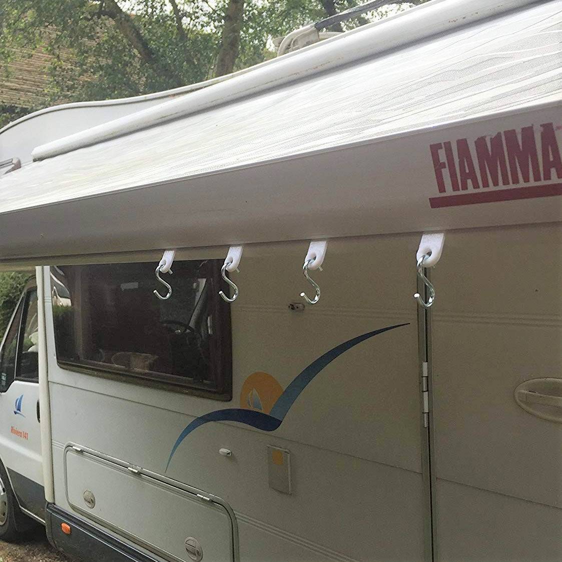 Awning Rail Hook Ring With S Hooks 4 Pack : Motorhome And Caravan Hanger