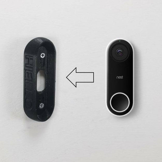 Hello Door Bell 30 Degree Angle Spacer / Wall Mount / Bracket / Camera Director For Nest: (Black)
