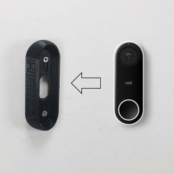 Hello Door Bell 30 Degree Angle Spacer / Wall Mount / Bracket / Camera Director For Nest: (Black)