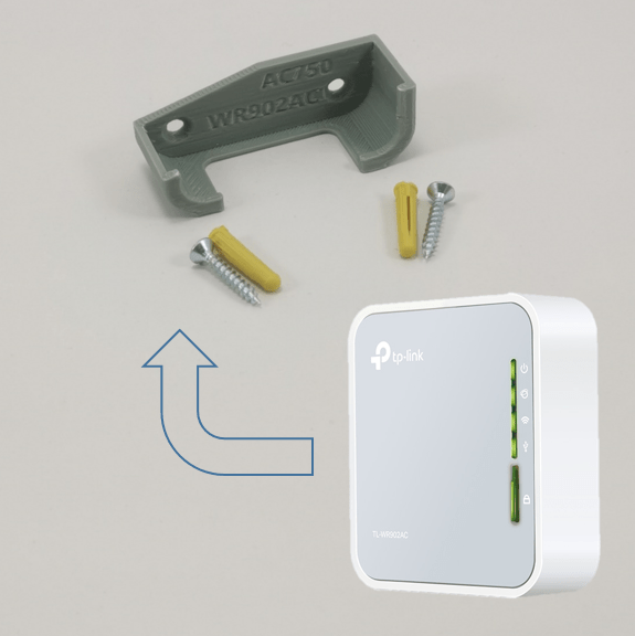 Tp Link Ac750 Wireless Travel Router Wr02Ac Wall Mount Wall Bracket Under Desk Holder