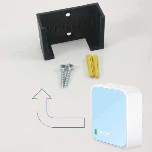 TP-Link Nano WLAN Router WR802N Wandhalterung Untertischhalter Schwarz