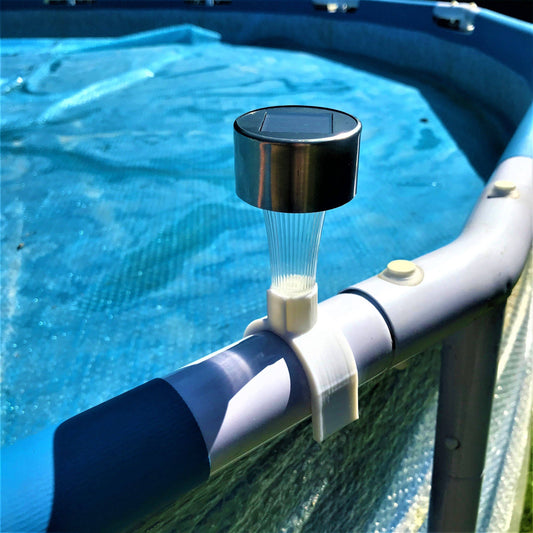 2 X Solar-LED-Beleuchtung für Schwimmbecken: Weiß: Für obere Poolschiene von 45 mm, z.B. Intex Pools