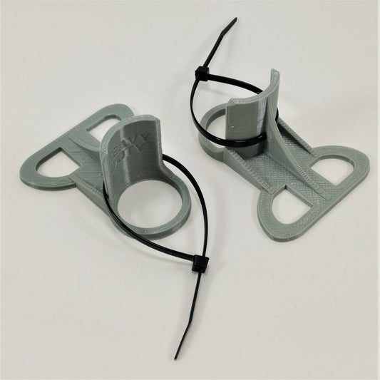 2 X Schwimmbad-Rohrhalter, pannensicher, reißfest, belastungsresistent (Standard Grau Gen 2)