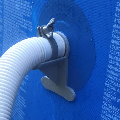 2 X Schwimmbad-Schlauchhalterungen: Grau, hält Rohre von 30 mm bis 37 mm, passend für Intex-Pools