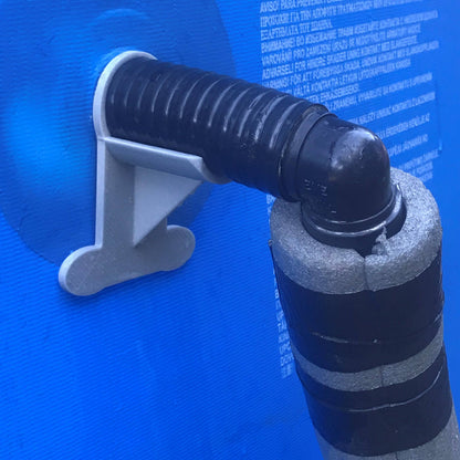 2 X Schwimmbad-Schlauchhalterungen: Grau, hält Rohre von 30 mm bis 37 mm, passend für Intex-Pools