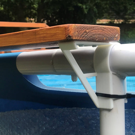 2 X Schwimmbecken-Regalhalterungen Passend für 45 mm obere Schiene / 35 mm Pfosten (passend für Intex-Pools)