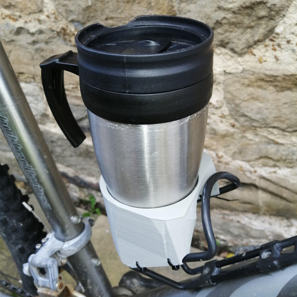 Bike Bottle Bracket Coffee Cup Adaptor Holds Standard Coffee Cups : Grey