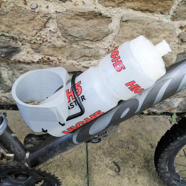 Bike Bottle Bracket Coffee Cup Adaptor Holds Standard Coffee Cups : Grey