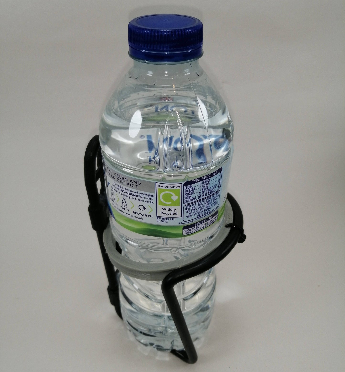 Bike Bottle Holder Adapter : Holds Standard Water Bottles & Cans When Needed