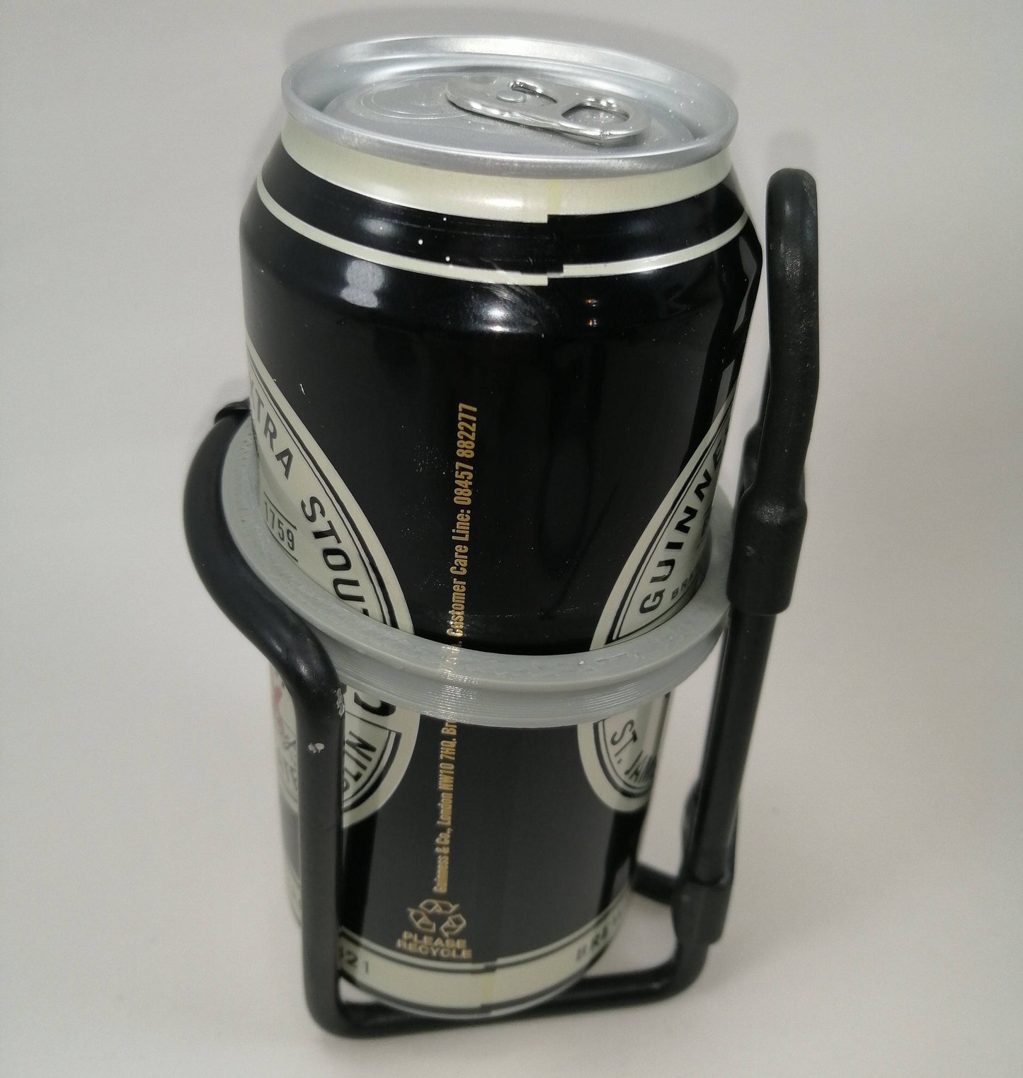 Bike Bottle Holder Adapter : Holds Standard Water Bottles & Cans When Needed