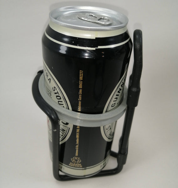 Bike Bottle Holder Adapter : Holds Standard Water Bottles & Cans When Needed