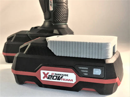 Parkside X 20V Compatible Battery Holder/Bracket Ideal For Wall Or Shelf Mounting