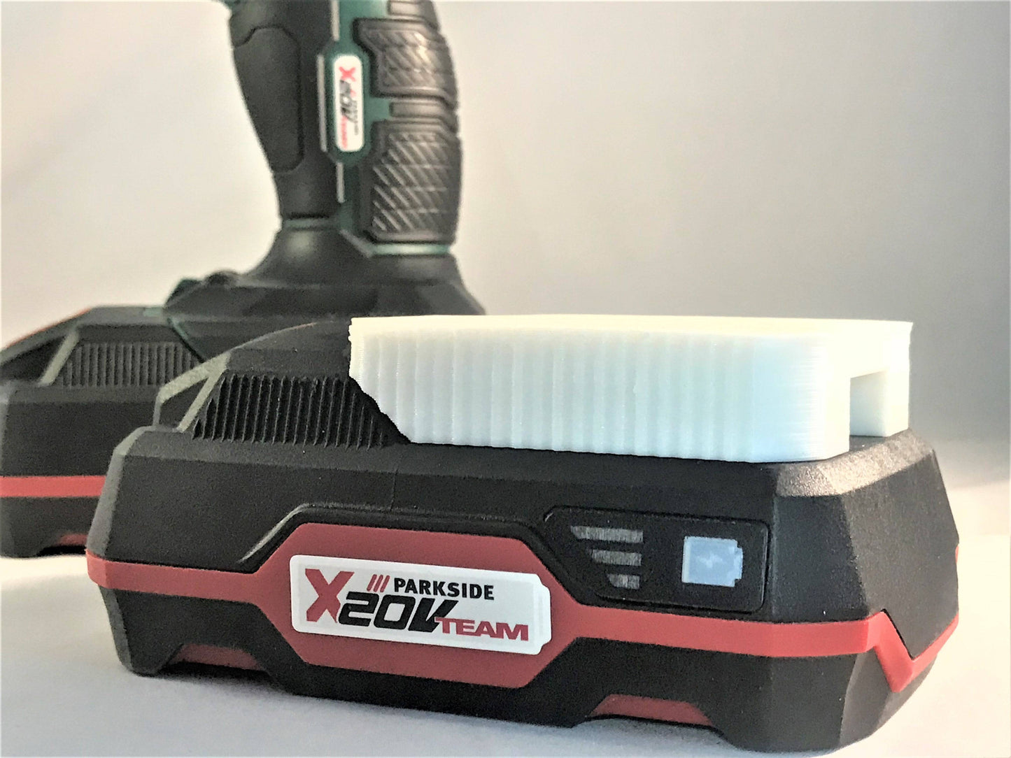 Parkside X 20V Compatible Battery Holder/Bracket Ideal For Wall Or Shelf Mounting