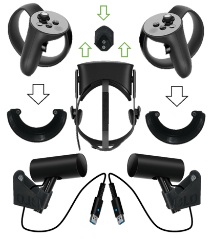 Wall Mount / Bracket Set For Oculus Rift : Sensor, Touch, Headset Black