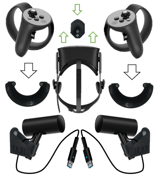 Wall Mount / Bracket Set For Oculus Rift : Sensor, Touch, Headset Black