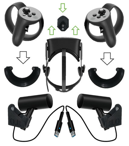 Wall Mount / Bracket Set For Oculus Rift : Sensor, Touch, Headset Black