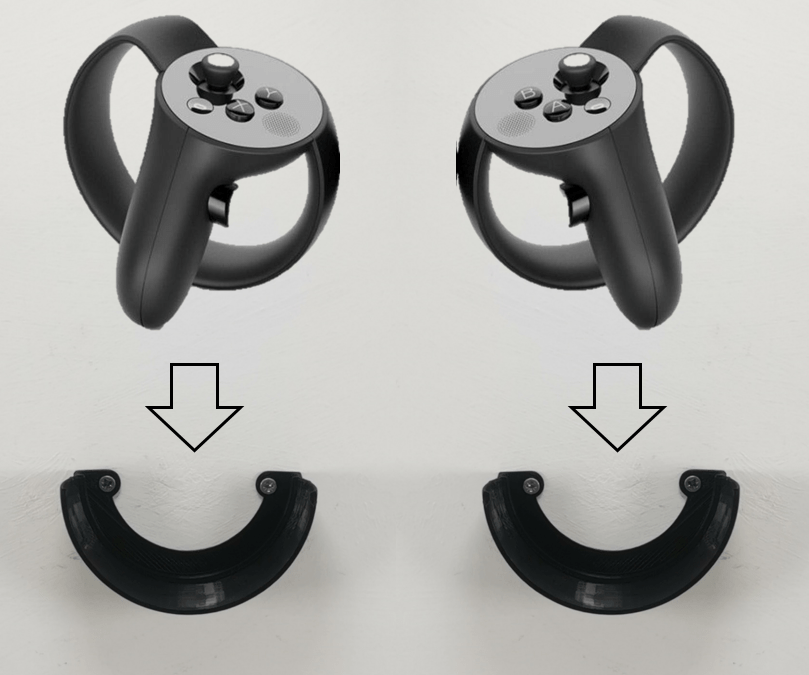 Wall Mount / Bracket Set For Oculus Rift : Sensor, Touch, Headset Black